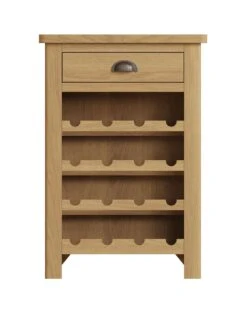 K-Interiors Shelton Ready Assembled Solid Wood Wine Cabinet -Oleu Furniture Shop UW56Q SQ3 0000000138 RUSTIC OAK SLa
