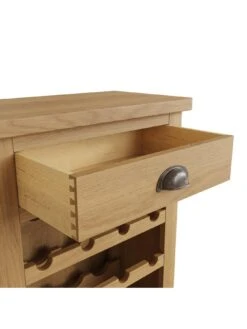 K-Interiors Shelton Ready Assembled Solid Wood Wine Cabinet -Oleu Furniture Shop UW56Q SQ4 0000000138 RUSTIC OAK SLd