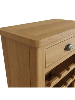 K-Interiors Shelton Ready Assembled Solid Wood Wine Cabinet -Oleu Furniture Shop UW56Q SQ5 0000000138 RUSTIC OAK SLd1