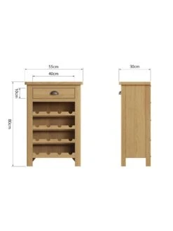 K-Interiors Shelton Ready Assembled Solid Wood Wine Cabinet -Oleu Furniture Shop UW56Q SQ7 0000000138 RUSTIC OAK DGy