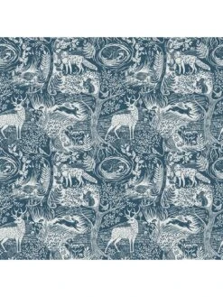 Furn Winter Woods Woodland Printed Wallpaper -Oleu Furniture Shop UWLPE SQ3 0000000020 BLUE SLd1