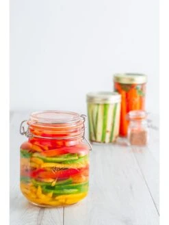 KILNER Set Of 3 1-Litre Clip Top Jars -Oleu Furniture Shop UWVE2 SQ6 0000000647 CLEAR SLd4