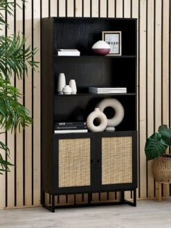 Julian Bowen Padstow Tall Storage Bookcase - Black