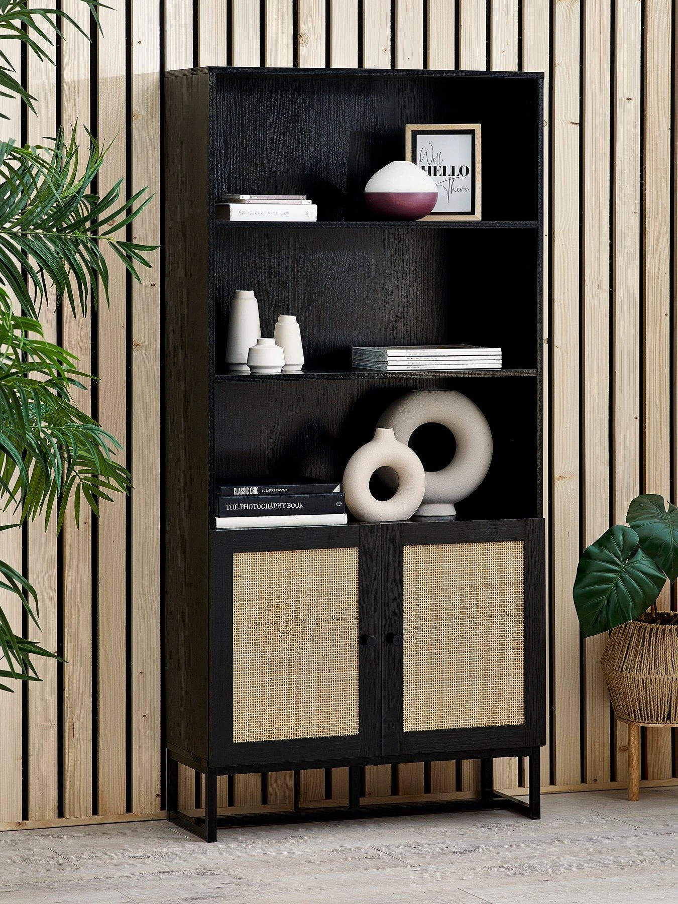 Julian Bowen Padstow Tall Storage Bookcase - Black 3 Julian Bowen Padstow Tall Storage Bookcase - Black