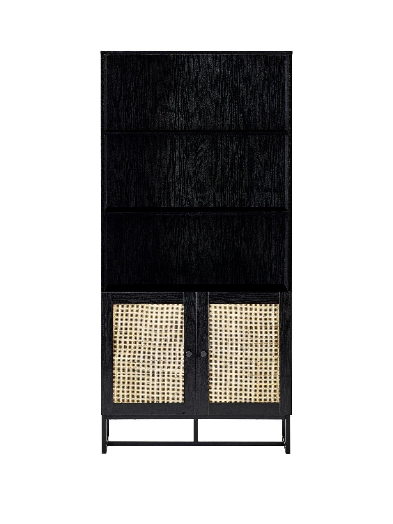 Julian Bowen Padstow Tall Storage Bookcase - Black 4 Julian Bowen Padstow Tall Storage Bookcase - Black - Image 2