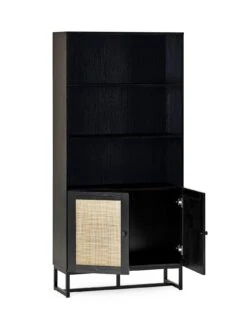 Julian Bowen Padstow Tall Storage Bookcase - Black 9 Julian Bowen Padstow Tall Storage Bookcase - Black -Oleu Furniture Shop UX3MW SQ4 0000000004 BLACK SLd