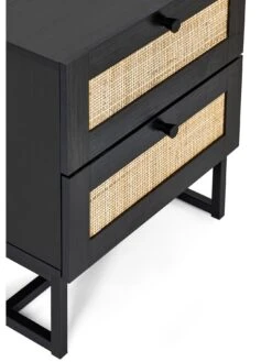 Julian Bowen Padstow 2 Drawer Bedside Table -Oleu Furniture Shop UX5CX SQ4 0000000004 BLACK SLd