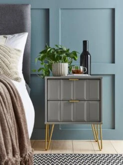 SWIFT Cube Ready Assembled 2 Drawer Bedside Chest - FSC® Certified