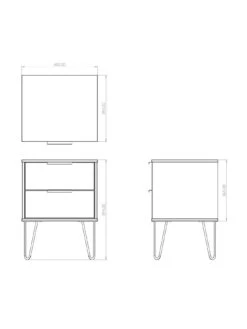 SWIFT Cube Ready Assembled 2 Drawer Bedside Chest - FSC® Certified -Oleu Furniture Shop UY6HN SQ7 0000000005 GREY DGy