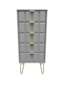 SWIFT Cube Ready Assembled 5 Drawer Tall Boy - FSC® Certified