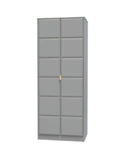 SWIFT Cube Ready Assembled 2 Door Wardrobe - FSC® Certified -Oleu Furniture Shop UY6HS SQ3 0000000005 GREY SLa