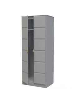 SWIFT Cube Ready Assembled 2 Door Wardrobe - FSC® Certified -Oleu Furniture Shop UY6HS SQ6 0000000005 GREY SLd2