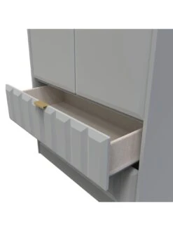 SWIFT Cube Ready Assembled 2 Door, 2 Drawer Wardrobe - FSC® Certified -Oleu Furniture Shop UY6HU SQ4 0000000005 GREY SLd