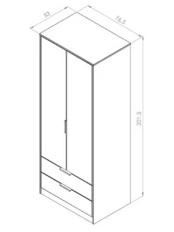 SWIFT Cube Ready Assembled 2 Door, 2 Drawer Wardrobe - FSC® Certified -Oleu Furniture Shop UY6HU SQ7 0000000005 GREY DGy