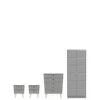 SWIFT Cube 4 Piece Ready Assembled Package - 2 Door Wardrobe, 5 Drawer Chest And 2 Bedside Chests - FSC® Certified -Oleu Furniture Shop UY6HW SQ1 0000000005 GREY SLf