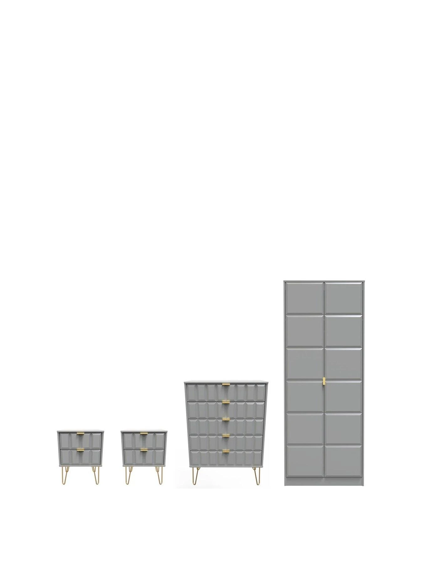 SWIFT Cube 4 Piece Ready Assembled Package - 2 Door Wardrobe, 5 Drawer Chest And 2 Bedside Chests - FSC® Certified 3 SWIFT Cube 4 Piece Ready Assembled Package - 2 Door Wardrobe, 5 Drawer Chest And 2 Bedside Chests - FSC® Certified