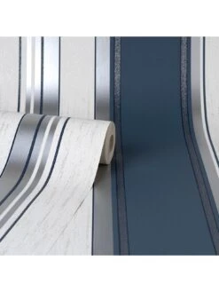 Crown Synergy Stripe Sidewall Wallpaper -Oleu Furniture Shop UZVE2 SQ2 0000000048 NAVY SLd