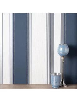Crown Synergy Stripe Sidewall Wallpaper -Oleu Furniture Shop UZVE2 SQ3 0000000048 NAVY SLd1