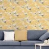 Crown Cranes Wallpaper -Oleu Furniture Shop UZVEE SQ1 0000000318 MUSTARD SLf