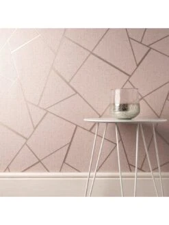 Fine D??cor Quartz Fractal Wallpaper In Blush -Oleu Furniture Shop UZVF3 SQ4 0000000591 BLUSH SLd2