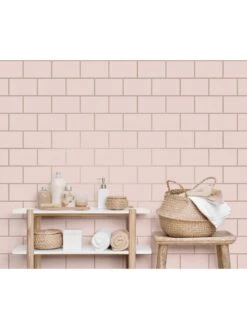 Crown Metro Tile Wallpaper -Oleu Furniture Shop UZVFM SQ3 0000000591 BLUSH SLd1