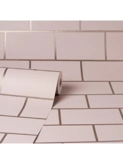 Crown Metro Tile Wallpaper -Oleu Furniture Shop UZVFM SQ4 0000000591 BLUSH SLd2