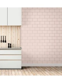 Crown Metro Tile Wallpaper -Oleu Furniture Shop UZVFM SQ5 0000000591 BLUSH RSr