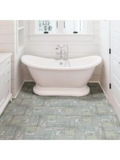 Floor Pops Pack Of 10 Boardwalk Peel & Stick Floor Tiles -Oleu Furniture Shop UZVGA SQ4 0000000020 BLUE SLd1