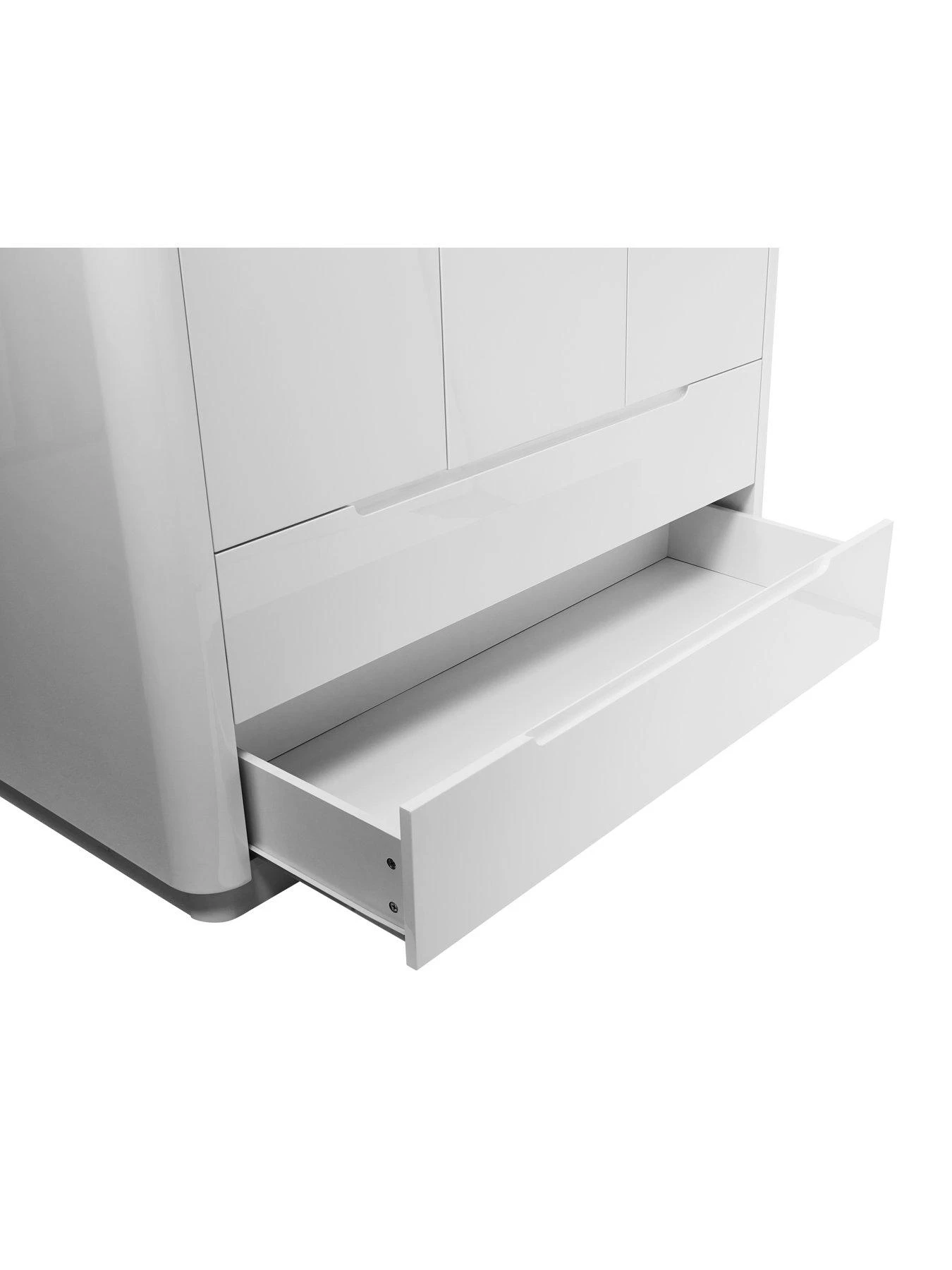 Very Home Gleam Gloss 3 Door, 2 Drawer Wardrobe 6 Very Home Gleam Gloss 3 Door, 2 Drawer Wardrobe - Image 4