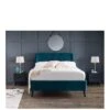 Julian Bowen Frida Curved Velvet Bed - Teal 2 Julian Bowen Frida Curved Velvet Bed - Teal -Oleu Furniture Shop V2TJA SQ1 0000000082 TEAL SLa