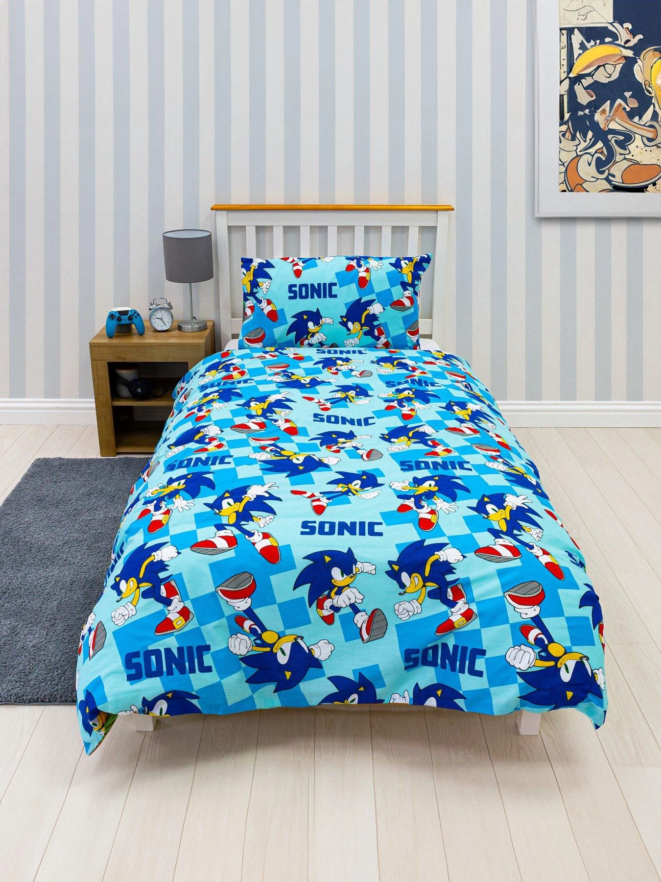 Sonic The Hedgehog Moves Single Duvet Cover Set - Multi 3 Sonic The Hedgehog Moves Single Duvet Cover Set - Multi