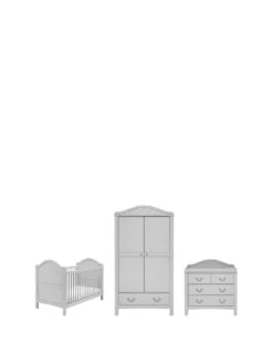 East Coast Toulouse Cotbed, Dresser And Wardrobe Roomset- Grey