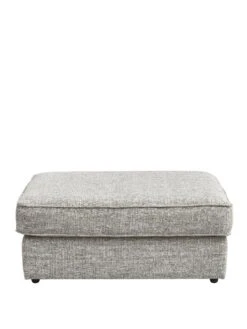 Very Home Lusso Fabric Footstool -Oleu Furniture Shop V5WT3 SQ2 0000000035 SILVER SLf