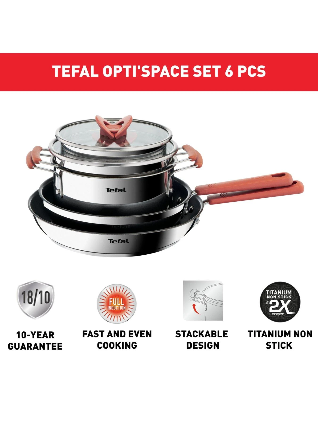 Tefal Optispace 6 Piece Set Austral 5 Tefal Optispace 6 Piece Set Austral - Image 3