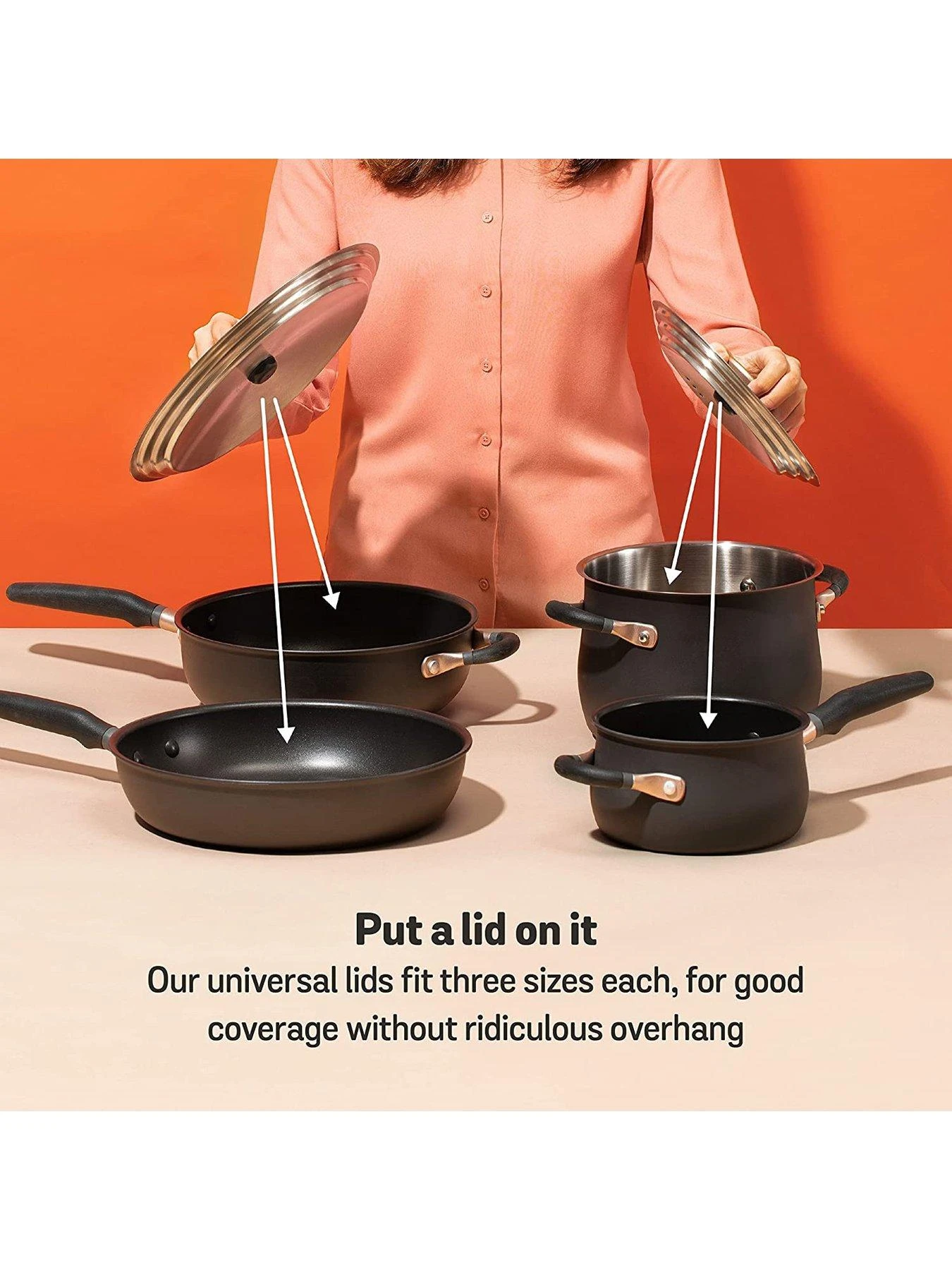 MEYER Accent Hard Anodised Large Universal Pan Lid 7 MEYER Accent Hard Anodised Large Universal Pan Lid - Image 5