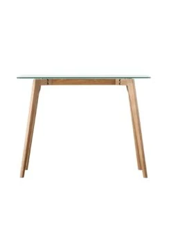 Gallery Simard Glass Top Desk - Oak -Oleu Furniture Shop V76NE SQ3 0000000006 OAK SLd
