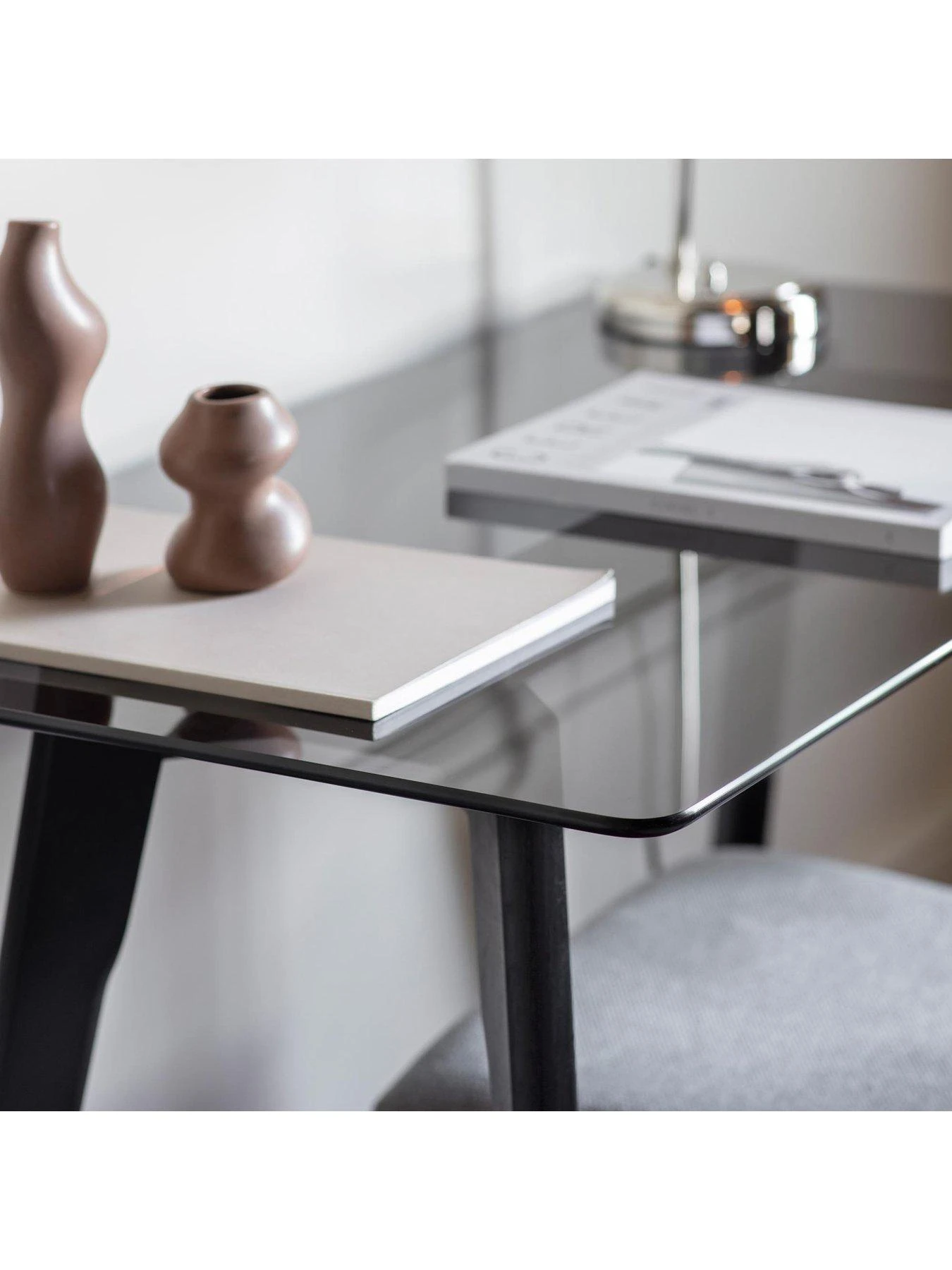 Gallery Simard Glass Top Desk - Black 4 Gallery Simard Glass Top Desk - Black - Image 2