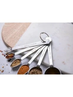 MasterClass Smart Space 6-Piece Measuring Spoon Set -Oleu Furniture Shop V7B66 SQ4 0000000166 STAINLESS STEEL SLd2