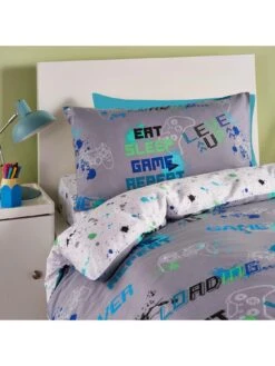Bedlam Game Glow In The Dark Single Duvet Cover Set - Multi -Oleu Furniture Shop V7B92 SQ4 0000000029 MULTI SLd1