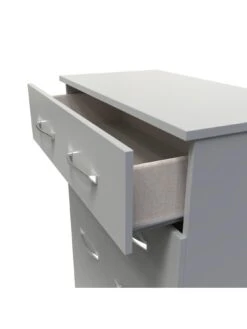 SWIFT Elton Ready Assembled 4 Drawer Deep Chest - FSC® Certified -Oleu Furniture Shop V7QNB SQ5 0000000005 GREY SLd1