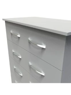SWIFT Elton Ready Assembled 5 Drawer Chest - FSC® Certified -Oleu Furniture Shop V7QP8 SQ4 0000000005 GREY SLd