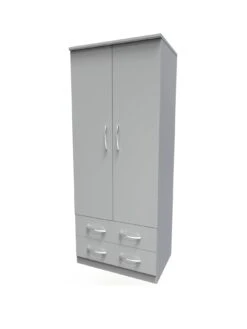 SWIFT Elton Ready Assembled 2 Door, 2 Drawer Wardrobe - FSC® Certified 12 SWIFT Elton Ready Assembled 2 Door, 2 Drawer Wardrobe - FSC® Certified -Oleu Furniture Shop V7QPT SQ3 0000000005 GREY SLa