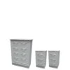 SWIFT Elton 3 Piece Ready Assembled Package - 5 Drawer Chest And 2 Bedside Chests - FSC® Certified -Oleu Furniture Shop V7QQB SQ1 0000000005 GREY SLf