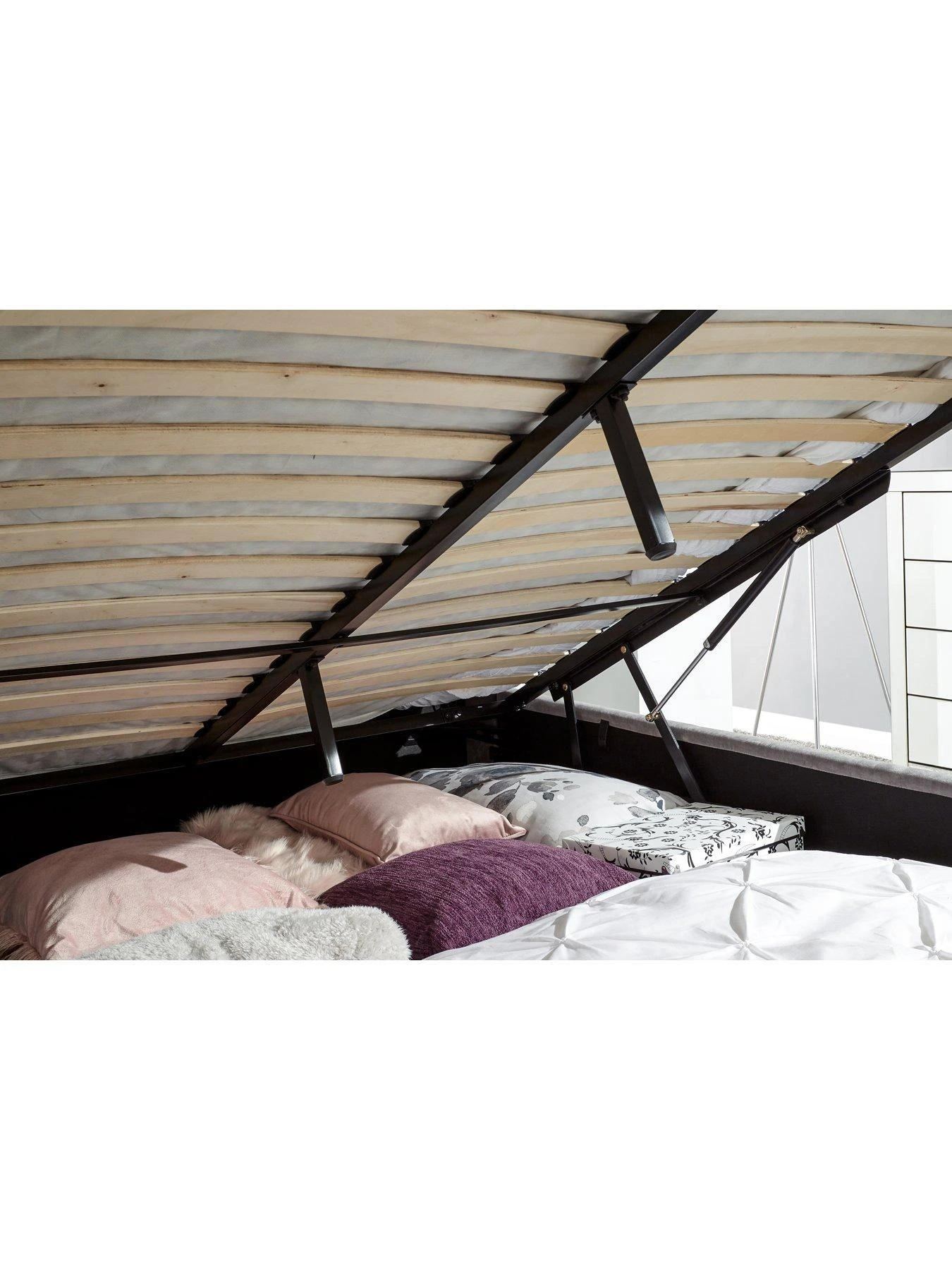 GFW Pettine End Lift Ottoman Bed - Grey 6 GFW Pettine End Lift Ottoman Bed - Grey - Image 4