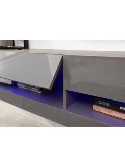 GFW Galicia 180 Cm Floating Wall TV Unit With LED Lights - Fits Up To 80 Inch TV - Grey -Oleu Furniture Shop V7Y7L SQ5 0000000005 GREY SLd2