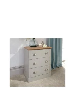 GFW Kendal 3 Drawer Chest - Grey