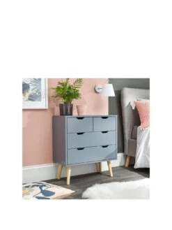 GFW Nyborg 2+2 Drawer Chest -Oleu Furniture Shop V84DK SQ3 0000000005 GREY SLa
