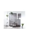 GFW Boston 4 Piece Package - 3 Door Wardrobe, 4 Drawer Chest, 2 Bedside Chests - Grey -Oleu Furniture Shop V84GY SQ1 0000000005 GREY SLf