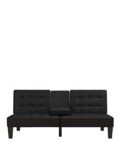 Queer Eye QE Adalynn Convertible Faux Leather Futon - Black -Oleu Furniture Shop V92P5 SQ4 0000000004 BLACK SLa