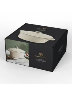 Tower Barbary & Oak Cast Iron 29 Cm Oval Casserole - Camembert Cream -Oleu Furniture Shop V9CKT SQ7 0000000067 CREAM SLd5